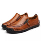 Mocasines sin cordones de cuero cómodos e informales con cremallera lateral hechos a mano para hombre
