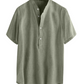 Camisas de hombre de manga corta de lino y algodón de verano