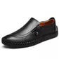 Mocasines sin cordones de cuero cómodos e informales con cremallera lateral hechos a mano para hombre