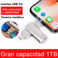 Unidad Flash USB de Expansión 4 en 1 Multifuncional y de Gran Capacidad para Teléfonos Móviles