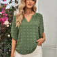 Blusa de color sólido con cuello en V para mujer