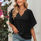 Blusa de color sólido con cuello en V para mujer