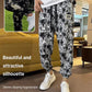 Pantalones cortos informales con abertura lateral y estampado de seda helada para hombre (50% de descuento)