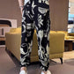 Pantalones cortos informales con abertura lateral y estampado de seda helada para hombre (50% de descuento)