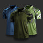 Camiseta con estampado de camuflaje personalizado de solapa informal para hombre