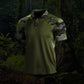Camiseta con estampado de camuflaje personalizado de solapa informal para hombre