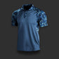 Camiseta con estampado de camuflaje personalizado de solapa informal para hombre