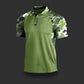 Camiseta con estampado de camuflaje personalizado de solapa informal para hombre