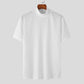 Camiseta de punto de cuello alto en color liso