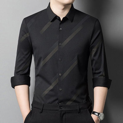 Camisa de Manga Larga de Sarga con Botón para Hombre 🔥Compre 2 envío gratis🔥
