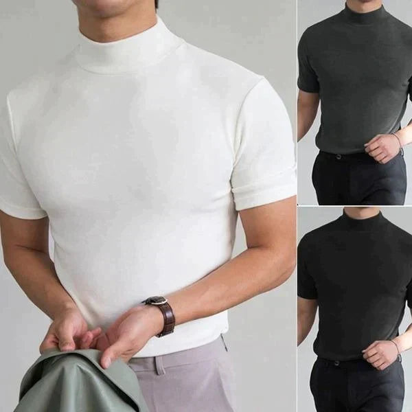 CAMISETA DE CUELLO ALTO SLIM FIT PARA HOMBRE🔥COMPRA 3 ENVÍO GRATIS🔥