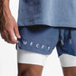 Pantalones cortos de doble capa para deportes de ocio de fitness muscular