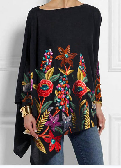 🔥Compre 2 envío gratis💝【M-4XL】2024 nuevo otoño e invierno las mujeres sueltas retro impresión tops