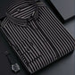 Camisa casual de manga larga a rayas para hombre