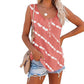 Verano casual rayas botones sin mangas camiseta sin mangas