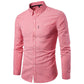 Camisa casual de manga larga de algodón para hombre