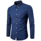 Camisa casual de manga larga de algodón para hombre