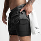 Pantalones cortos de doble capa para deportes de ocio de fitness muscular