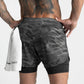 Pantalones cortos de doble capa para deportes de ocio de fitness muscular