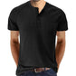 Camiseta informal de manga corta con cuello henley para hombre (compre dos envío gratis)