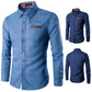 Camisa de manga larga de algodón para hombre