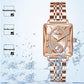 Lindo regalo- Fashion Square Reloj Diamante Oro Rosa Mujer 🔥Compre 2 envío gratis🔥