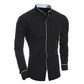 Camisa de cuello alto simple de color sólido clásico delgado para hombre