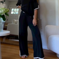 🚛COMPRE 2 ENVÍO GRATIS--🥰Top de manga corta con cuello redondo y pantalones que empalman traje de dos piezas