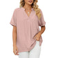 Camisa informal suelta de color liso para mujer