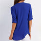 Camisa casual de mujer con cremallera y cuello en V- Compre 3 envío gratis?