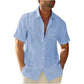 Camisa de manga corta de lino de algodón de algodón para hombres