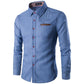 Camisa de manga larga de algodón para hombre