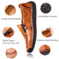 Mocasines sin cordones de cuero cómodos e informales con cremallera lateral hechos a mano para hombre