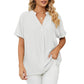 Camisa informal suelta de color liso para mujer