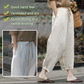 Pantalones casual vintage de algodón y lino con cintura elástica para mujer
