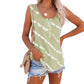 Verano casual rayas botones sin mangas camiseta sin mangas