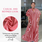 🔥50% de descuento 🔥 Vestido maxi rayado con cuello en V