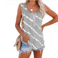 Verano casual rayas botones sin mangas camiseta sin mangas