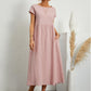 Vestido femenino de algodón con cuello redondo
