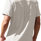 Camisa informal de manga corta de lino suelta para hombre