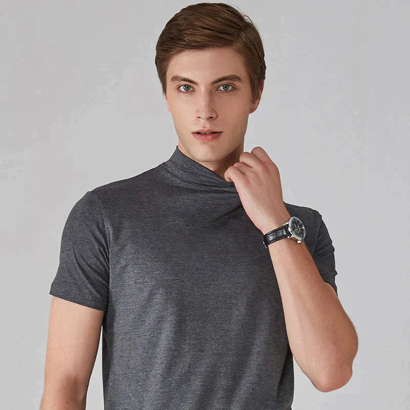 CAMISETA DE CUELLO ALTO SLIM FIT PARA HOMBRE🔥COMPRA 3 ENVÍO GRATIS🔥-11