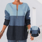 Blusa color block con cremallera