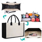 Bolsa de lona con letras DE las mujeres el color simple hombro compras bolso tote- Compre 3 envío gratis