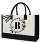 Bolsa de lona con letras DE las mujeres el color simple hombro compras bolso tote- Compre 3 envío gratis