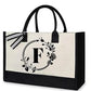 Bolsa de lona con letras DE las mujeres el color simple hombro compras bolso tote- Compre 3 envío gratis