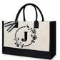 Bolsa de lona con letras DE las mujeres el color simple hombro compras bolso tote- Compre 3 envío gratis
