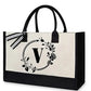 Bolsa de lona con letras DE las mujeres el color simple hombro compras bolso tote- Compre 3 envío gratis
