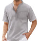 Camisa de playa con bolsillos de algodón para hombre 2023