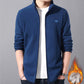 🎅【Un regalo cálido en invierno】 Chaqueta de forro polar suave casual al aire libre con cremallera completa ligera para hombre