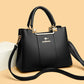 Bolso de mano de cuero de alta calidad en un solo color para mujer
